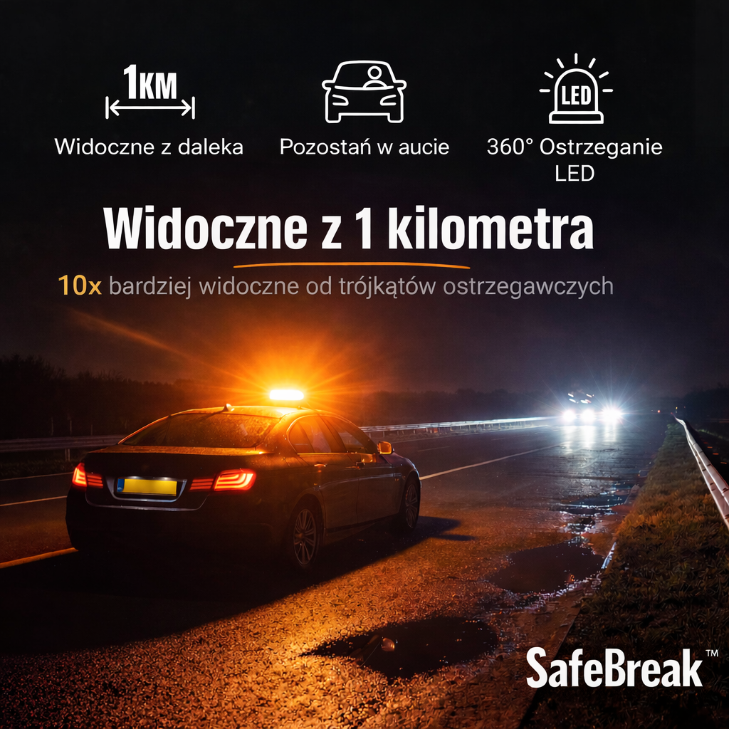 SafeBreak™ – Awaryjne światło ostrzegawcze LED do auta
